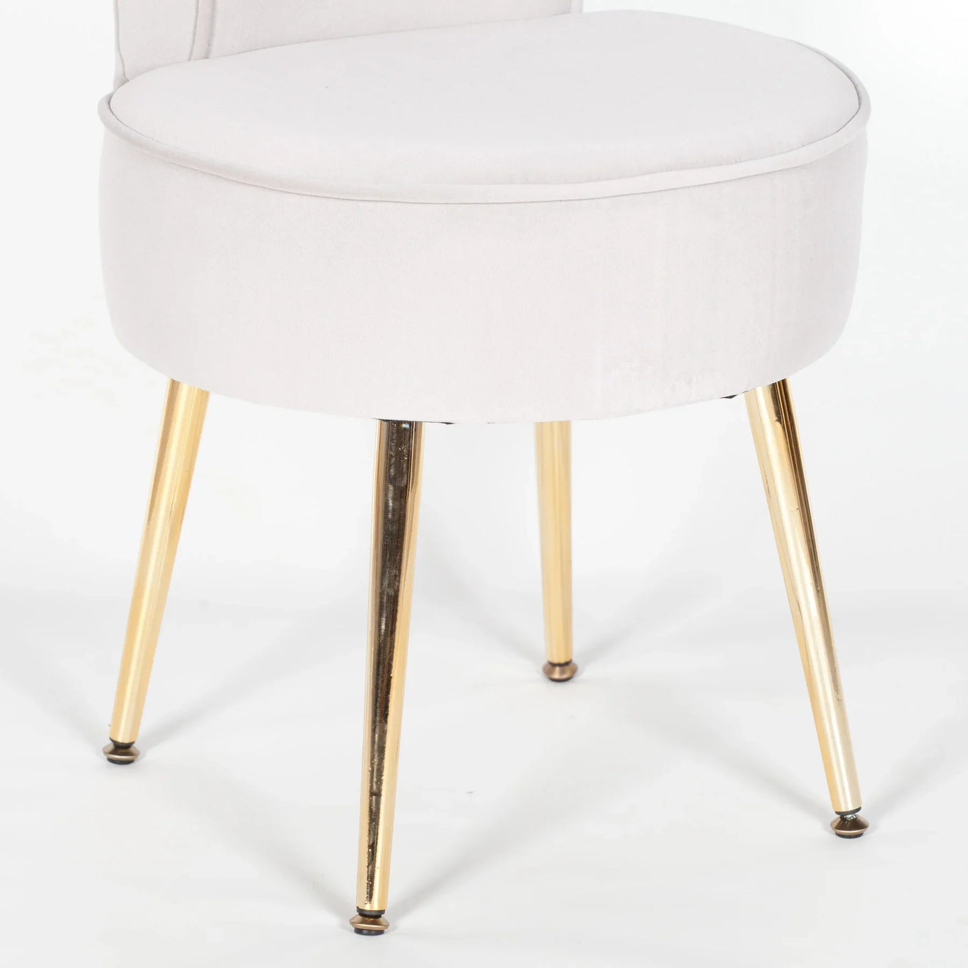 Grey Stool / Bedroom Chair with Gold Legs