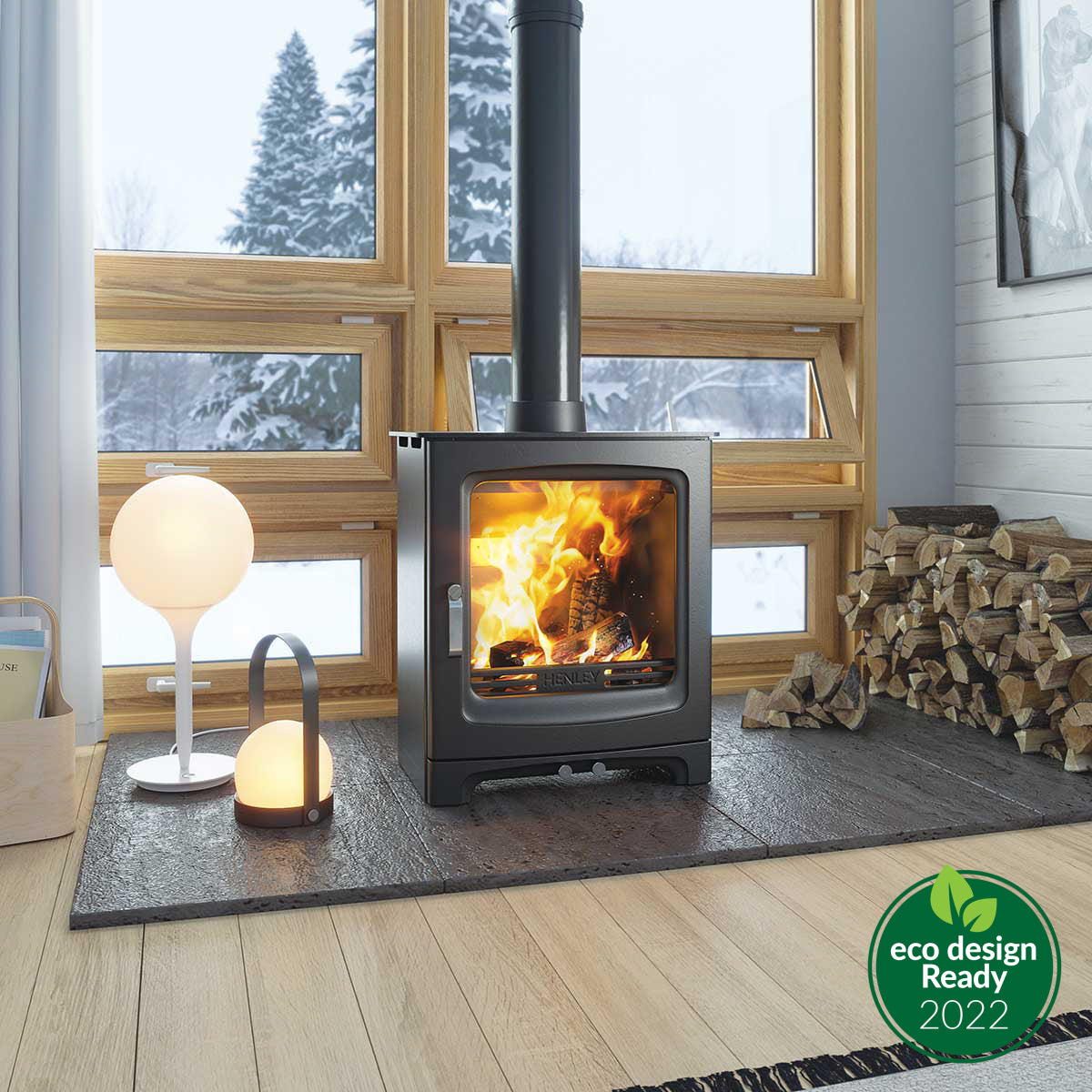 Alderwood 6.7kW Multi Fuel (Eco) - Side View