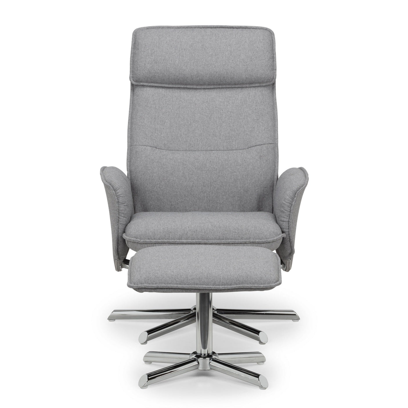 Aria Recliner and Stool - Grey - ARI001