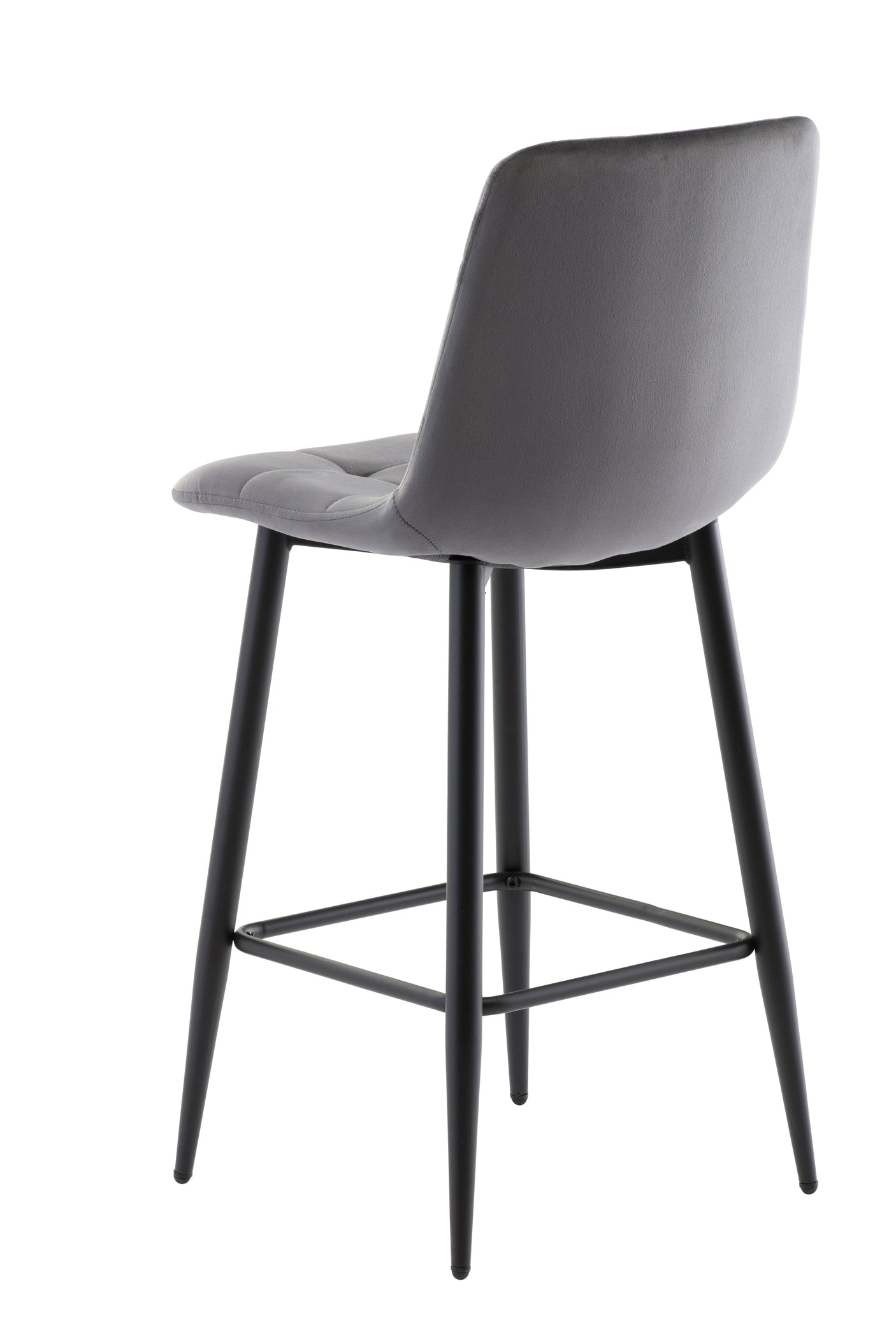 Elegant Grey Velvet Counter Stool for Modern Dining Spaces