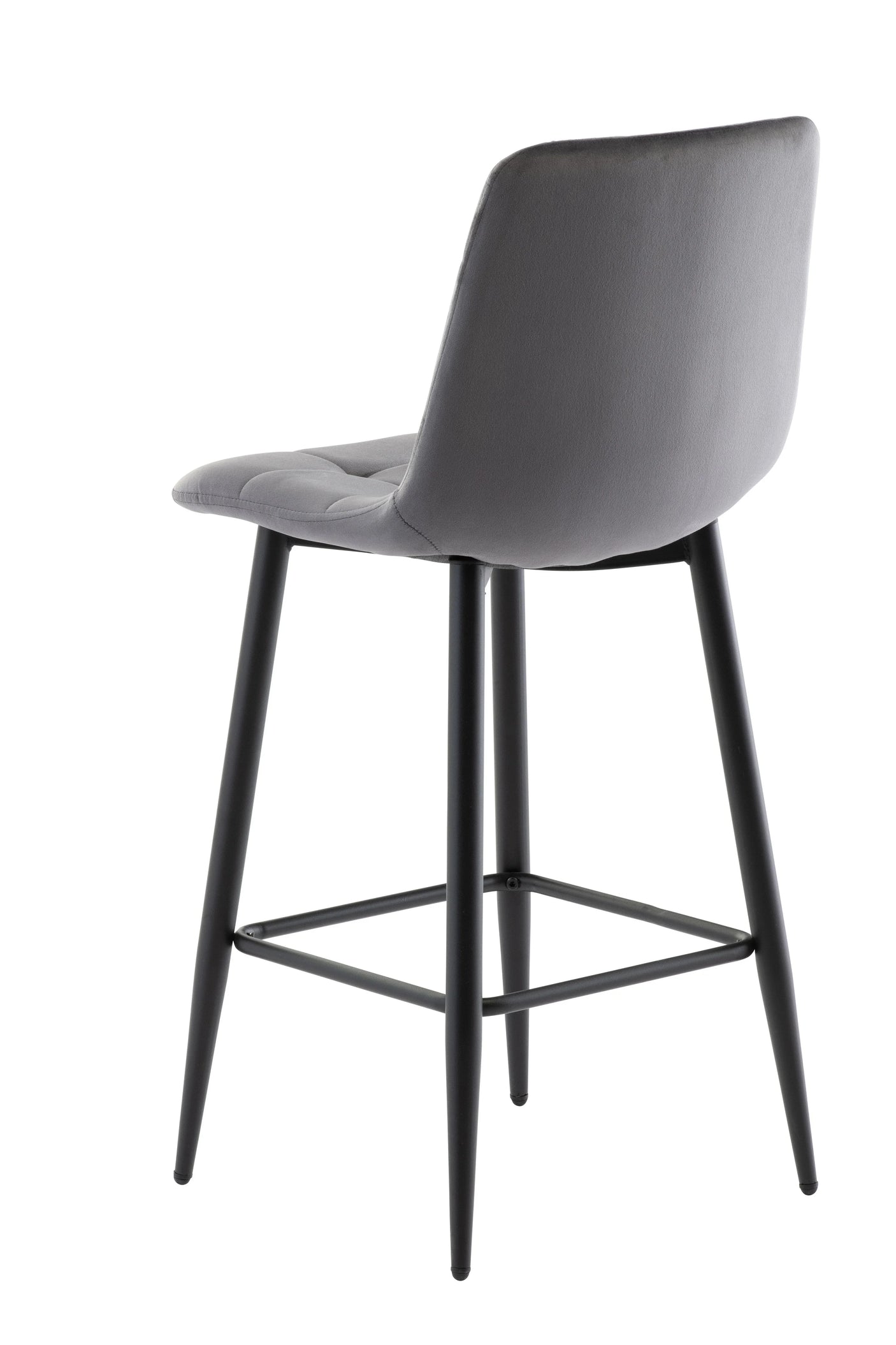 Elegant Grey Velvet Counter Stool for Modern Dining Spaces