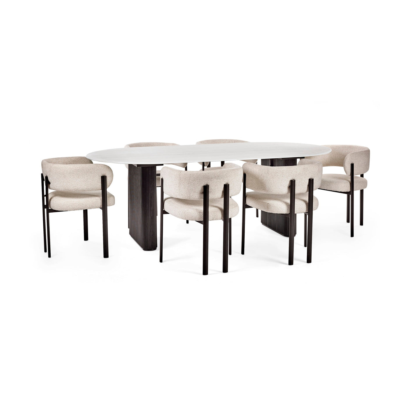 Bolivia Oval Dining Table - White - BOL002