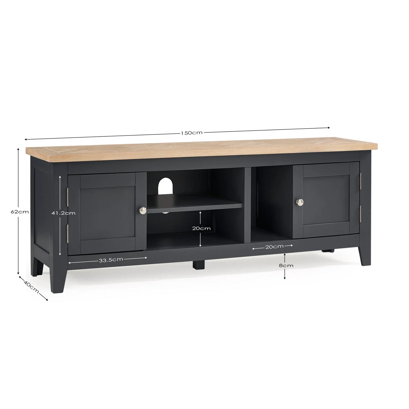 Bordeaux TV Unit - Dark Grey - BOR108