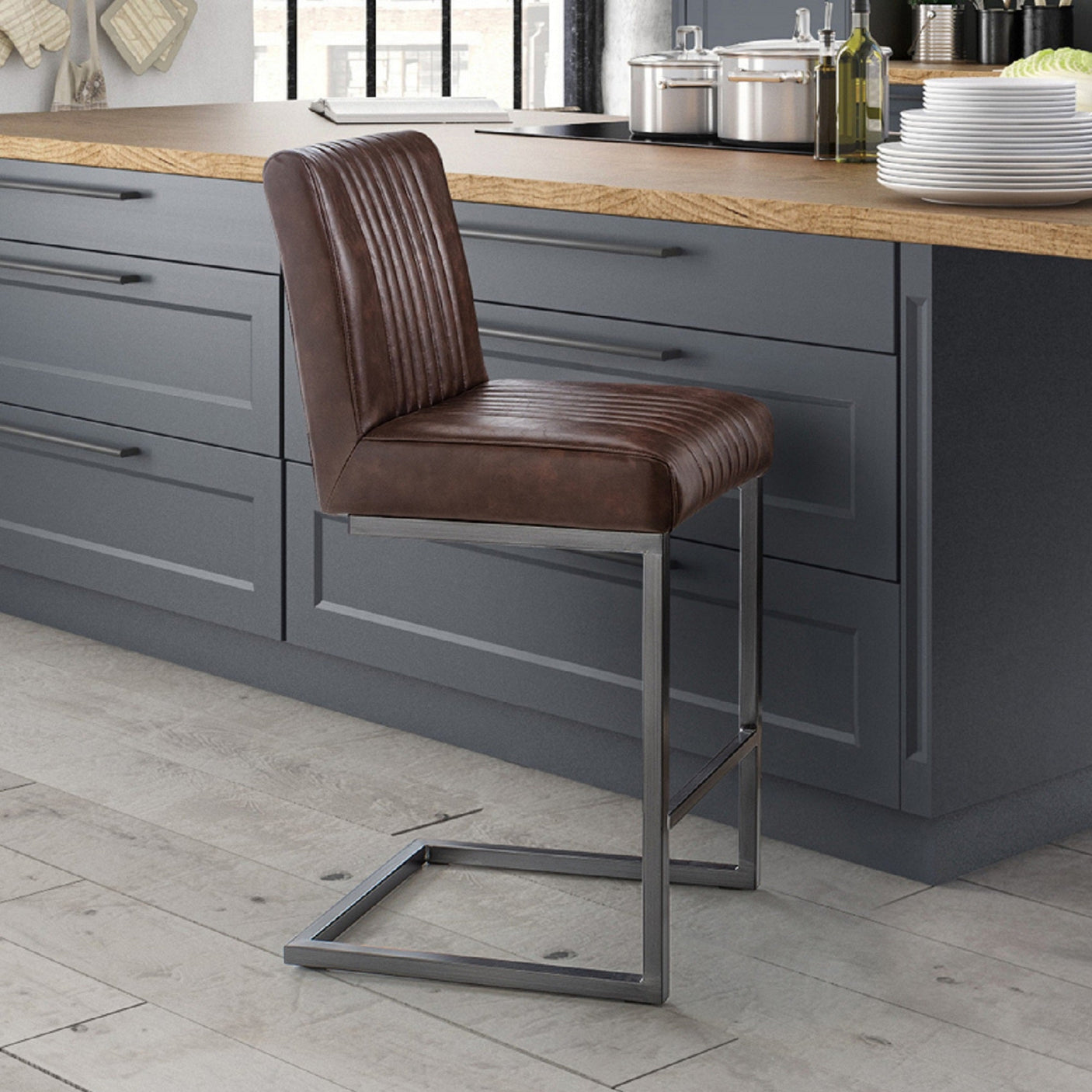 Brooklyn Bar Stool (Set of 2) - Brown - BRO051