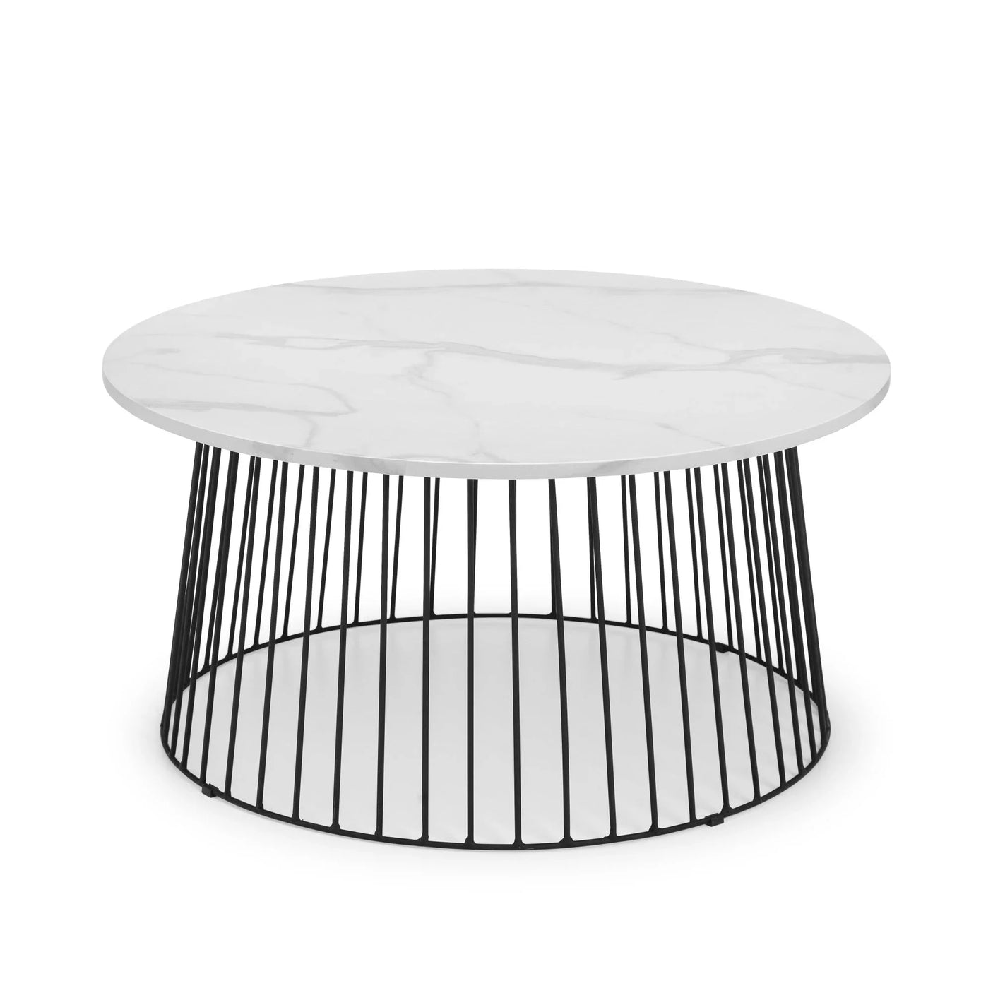 Broadway Round Coffee Table - Black and White - BRO201