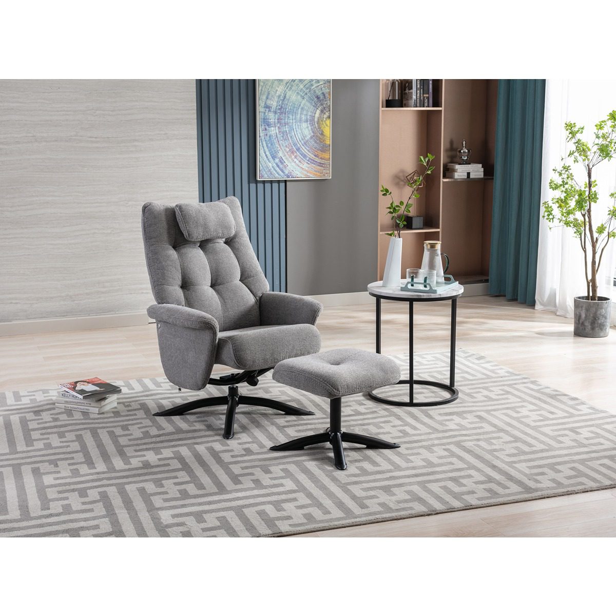 Orson Recliner Chair & Stool
