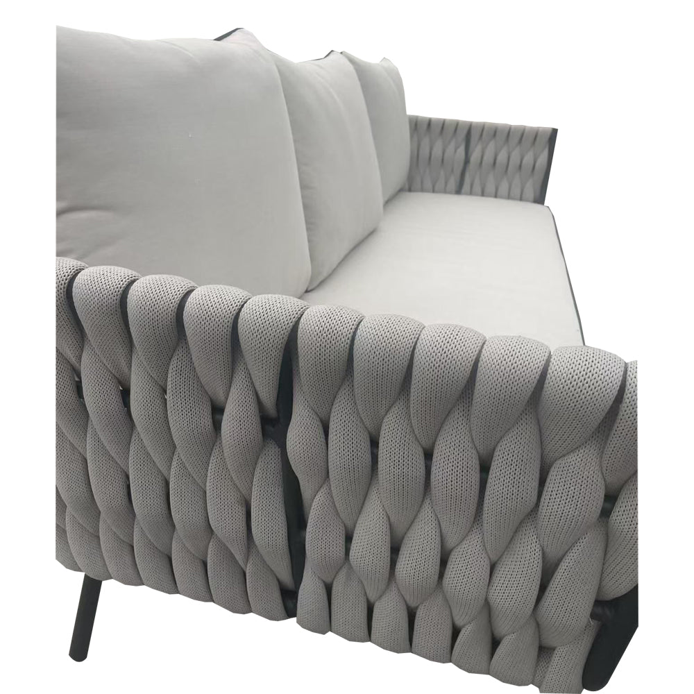 Helmsley Grey Rattan Sofa Set – 3-Seater, 2 Chairs & Coffee Table