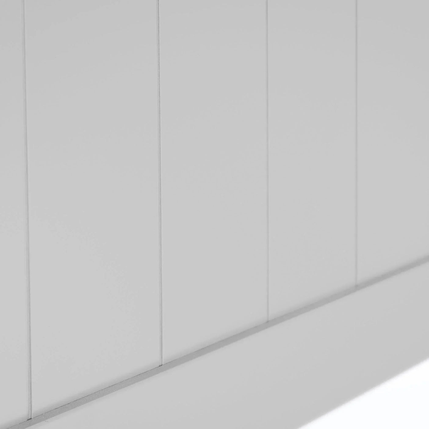 dove grey bunk bed panel close-up showing vertical grooves and smooth painted wood finish