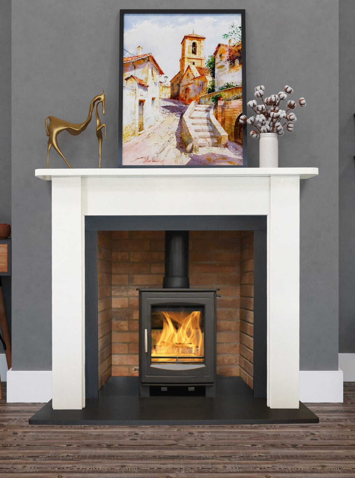 Mourne Eco 5 Portrait stove with cast iron door | Home Centre Direct UK