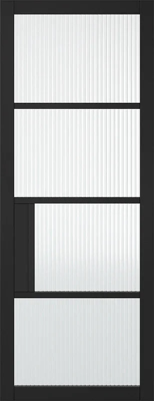 Black Chelsea Glazed 4L Reeded - Standard - 1981 x 762 (30") x 35mm