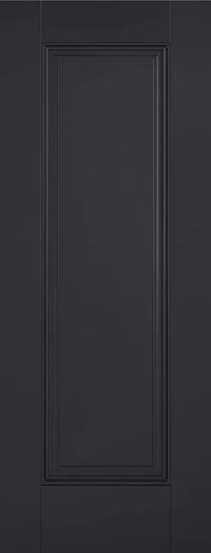 Black panelled interior door with raised rectangular centre design
