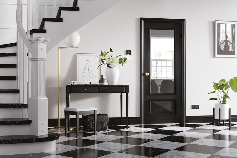 Black Knightsbridge Glazed 1L LifeStyle - Black - 1981 x 686 (27") x 35mm