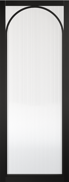 Black Melrose Reeded Glazed - Black - 1981 x 686 (27") x 35mm