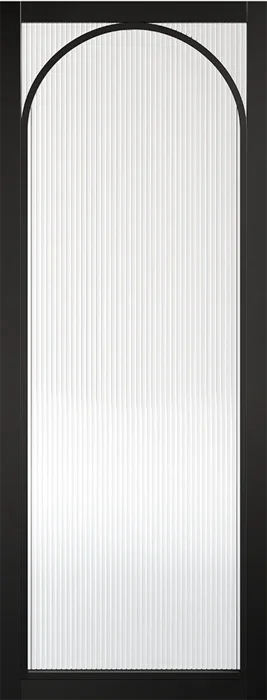 Black Melrose Reeded Glazed - Black - 1981 x 686 (27") x 35mm