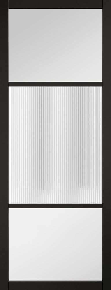 Black Sutton Reeded Glazed - Black - 1981 x 762 (30") x 35mm