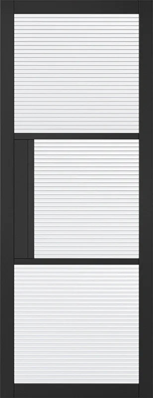 Black Tribeca Glazed 3L Reeded - Standard - 1981 x 686 (27") x 35mm
