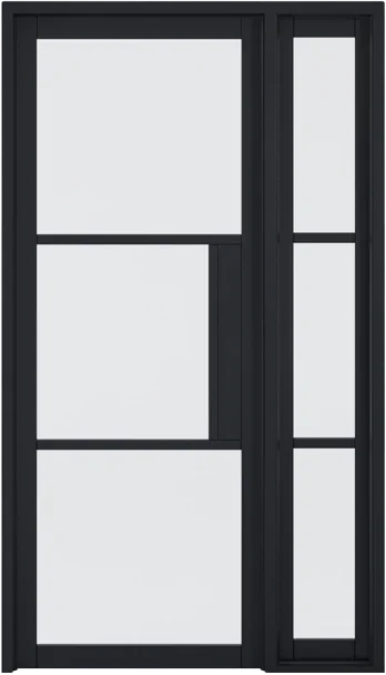 Black Tribeca Sidelight W6 without Lock Block - Black - 1981 x 292 (11") x 35mm