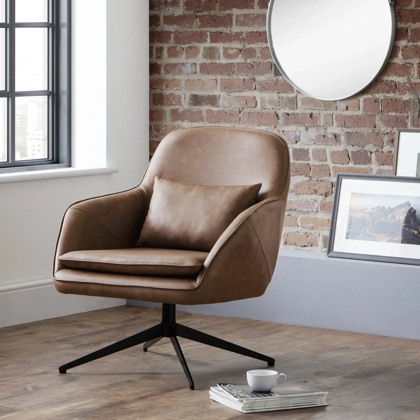 Bowery Swivel Chair - Brown - BOW201