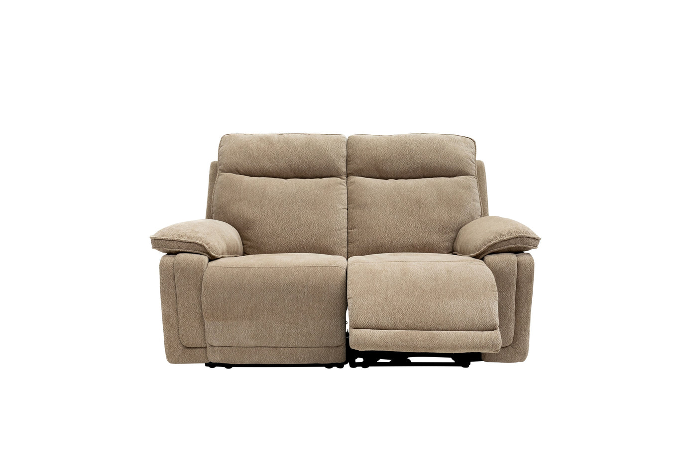 Electric Reclining 2-Seater Sofa in Camel Fabric - Modern Comfort