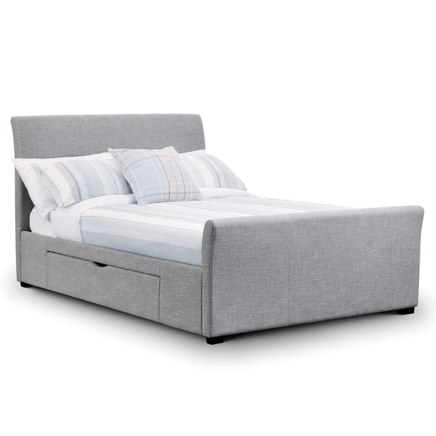 Capri Bed With Drawers - Light Grey / King - CAP002