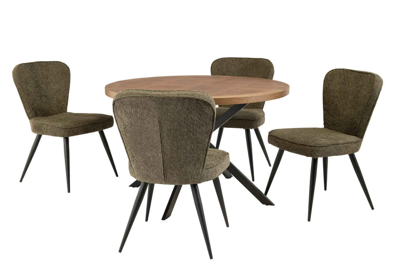 1.2m Round Medium Oak Veneer Dining Table - Stylish & Modern Design