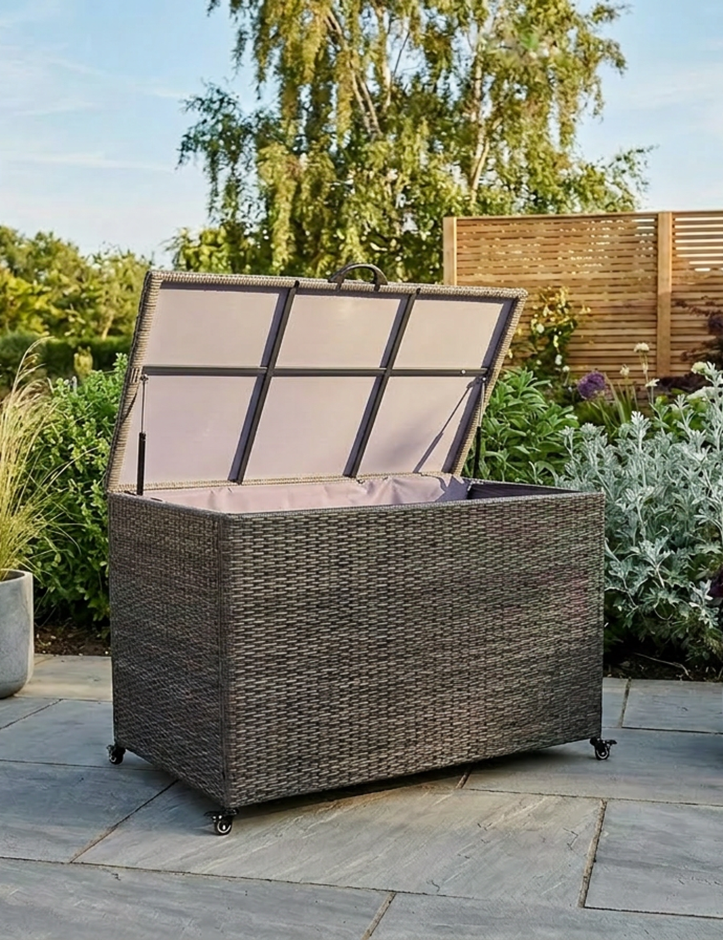 CHARCOAL Weave KD Cushion Storage Box 645L