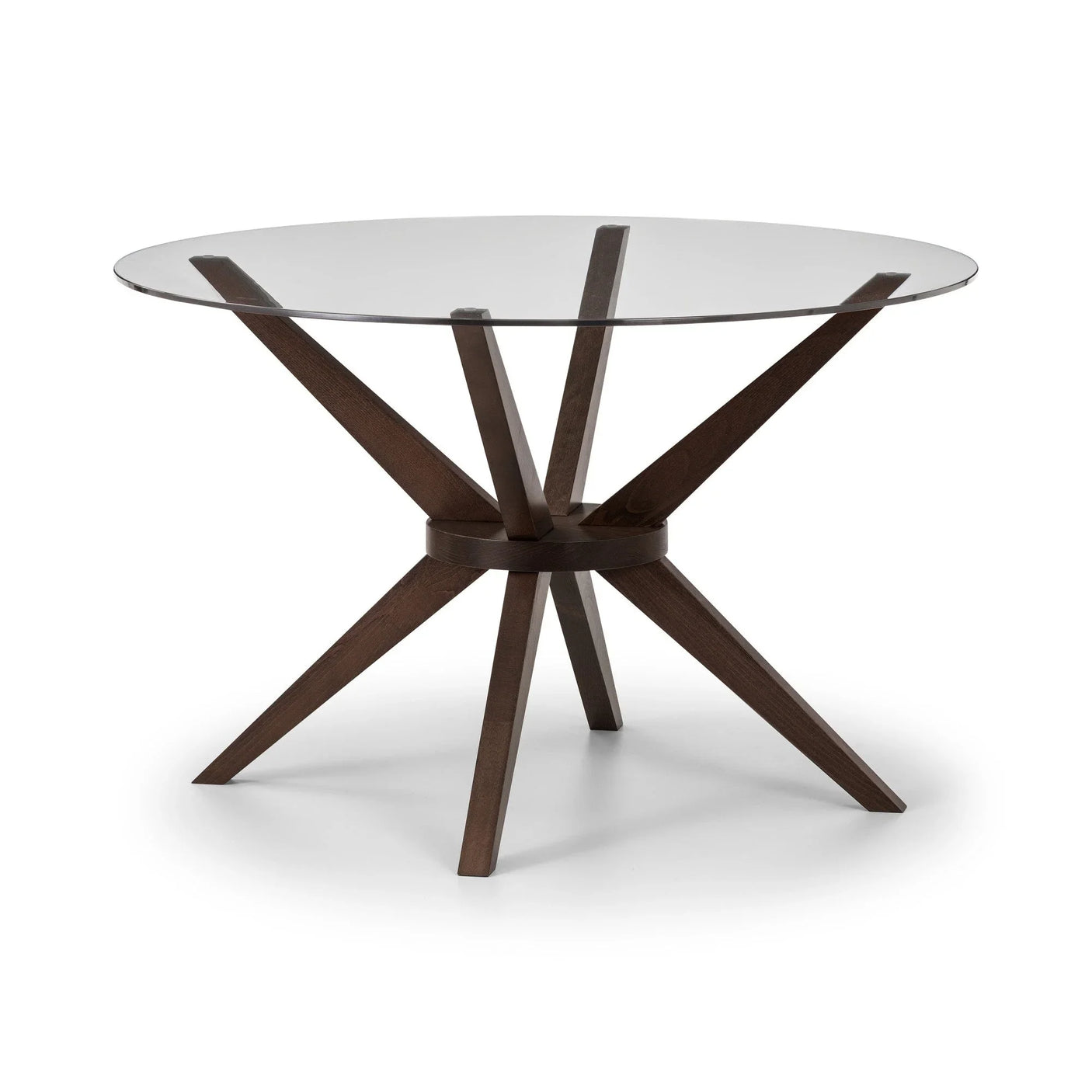 Chelsea 120cm Round Glass Table - Dark Brown - CHE101