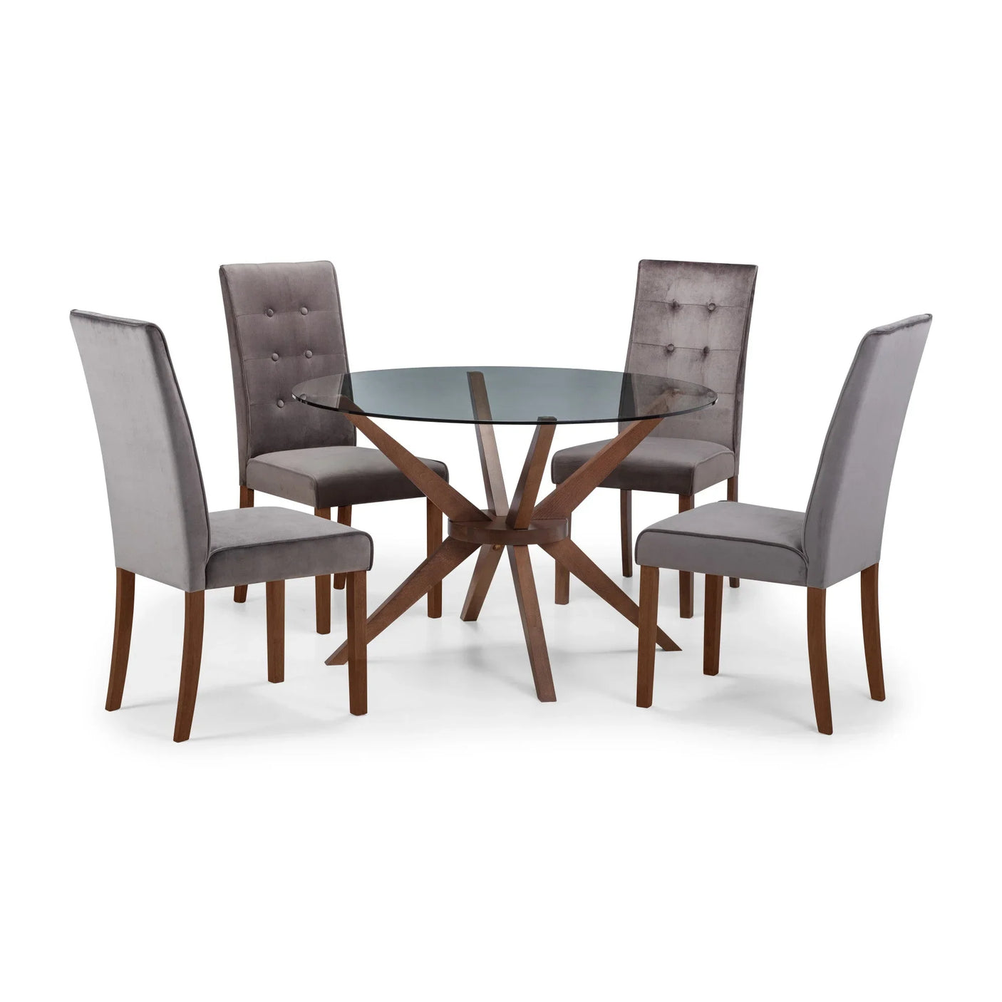 Chelsea 120cm Round Glass Table - Dark Brown - CHE101