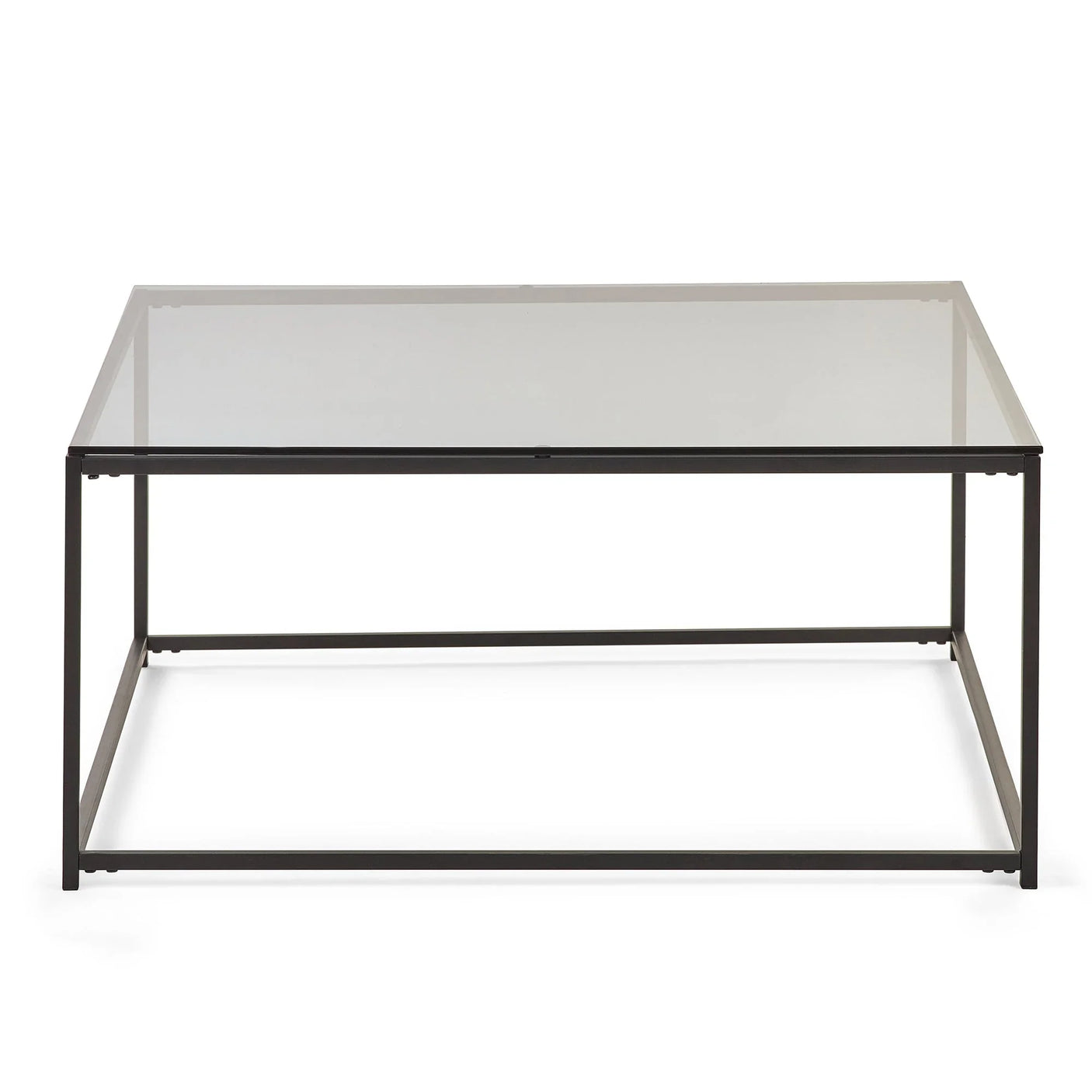 Chicago Square Coffee Table - Glass and Black - CHI020