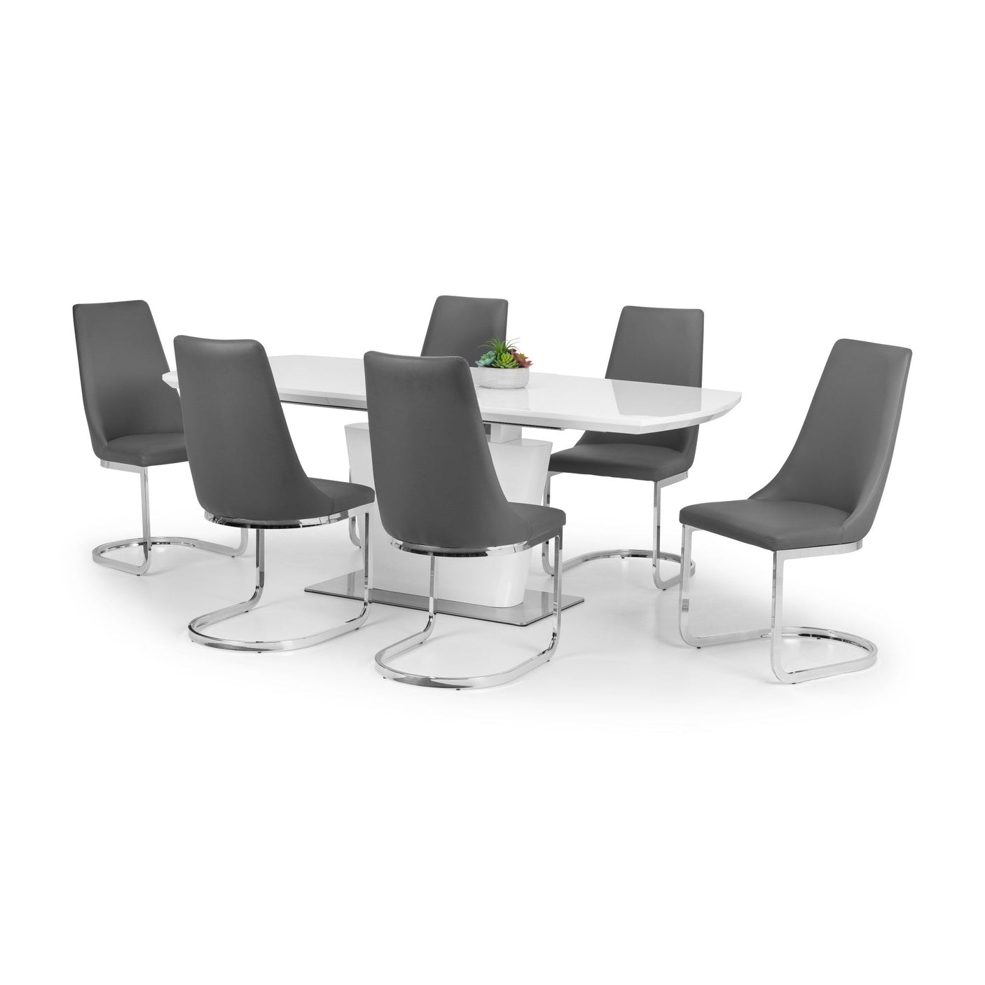 Como Cantilever Dining Chair (Set of 2) - Grey - COM103