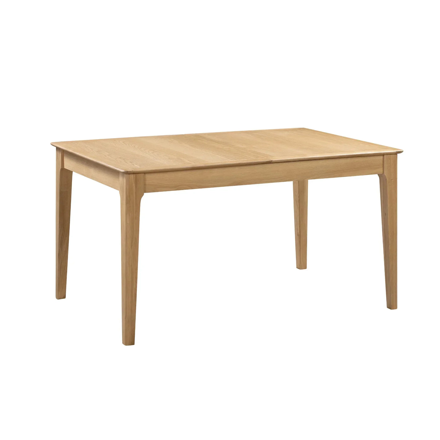 Cotswold extending dining table in light oak finish with rectangular top and tapered legs