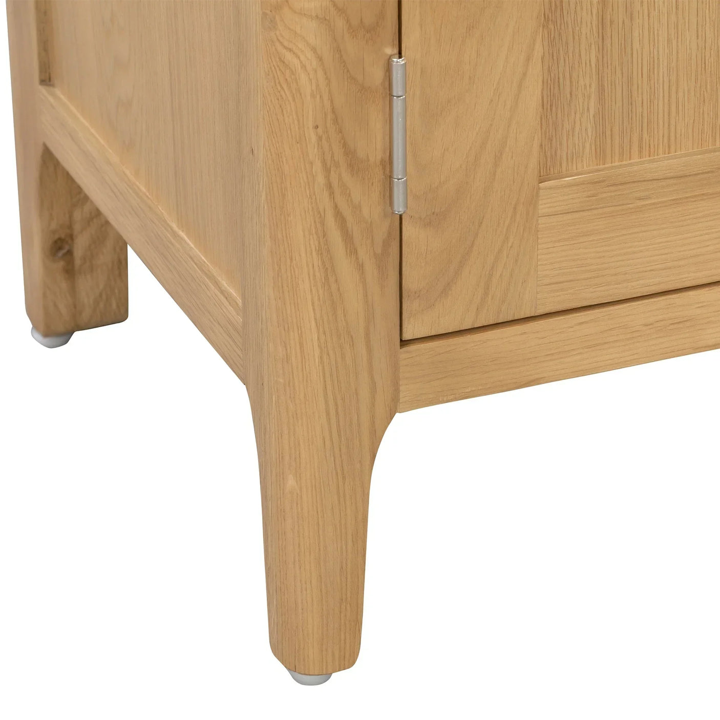 Light oak sideboard leg and corner with wood grain detail