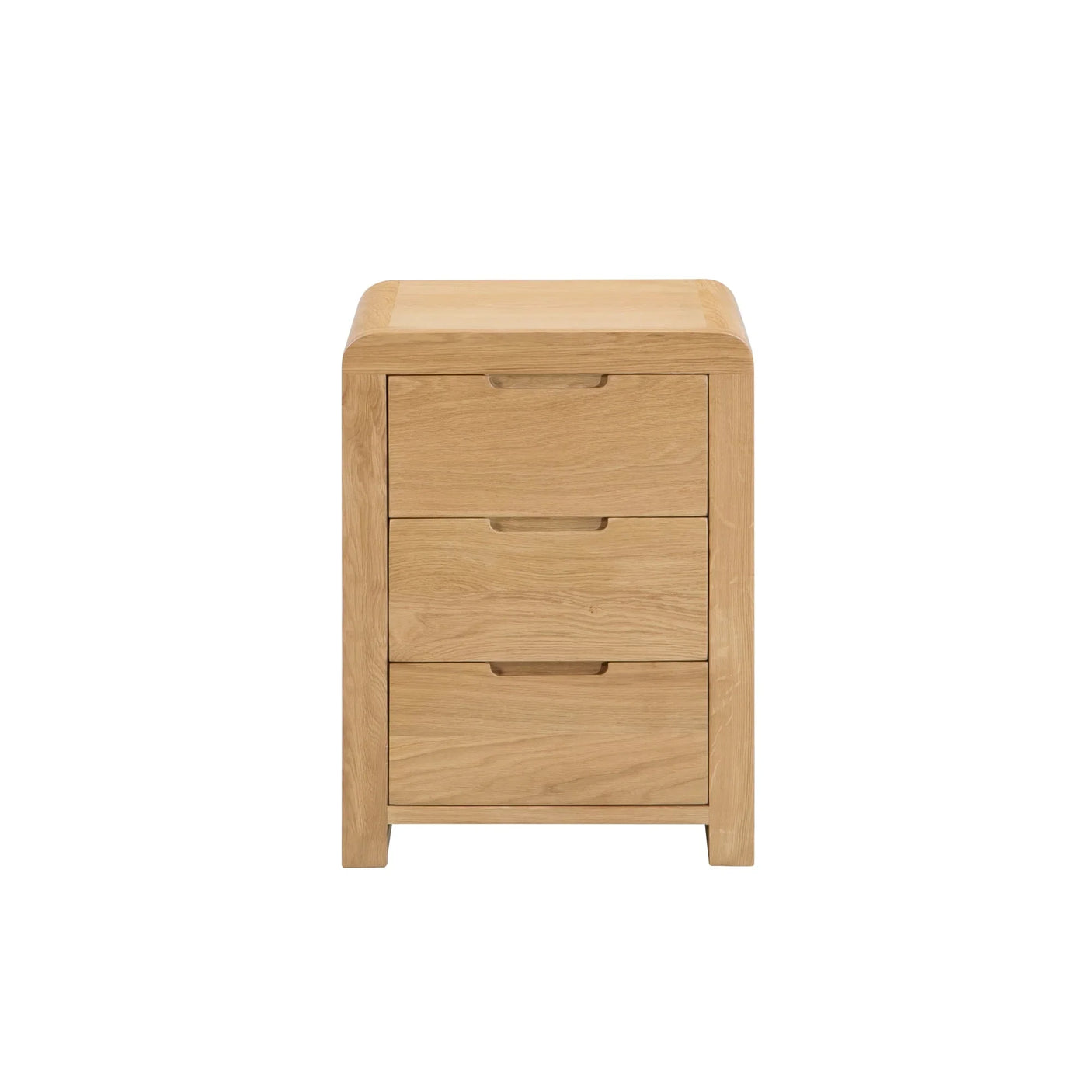 Curve 3 Drawer Bedside - Light Brown - CUR201