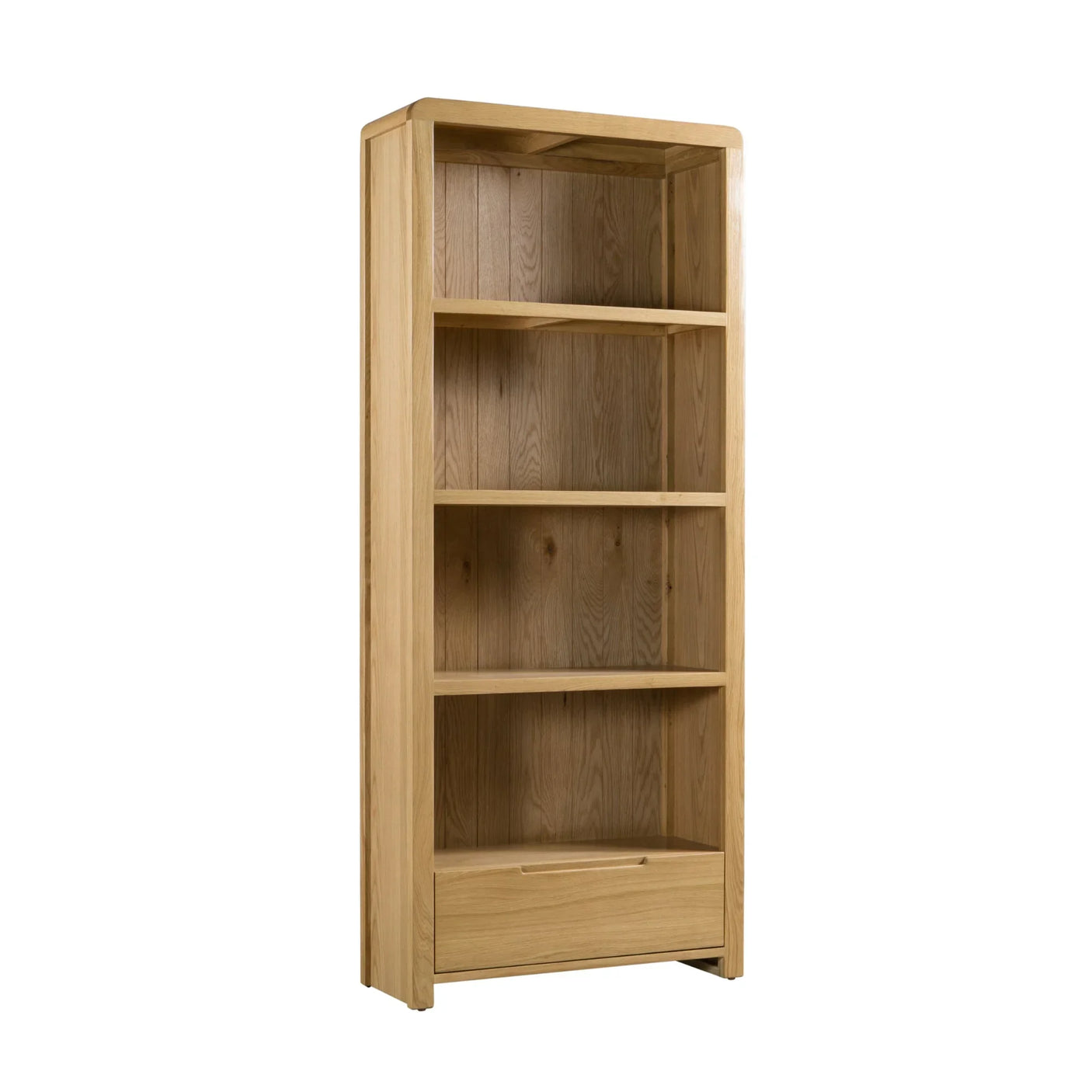 Curve Oak Tall Bookcase - Light Brown - CUR305
