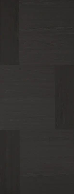 Charcoal black wood panel with subtle grain texture and modern geometric pattern