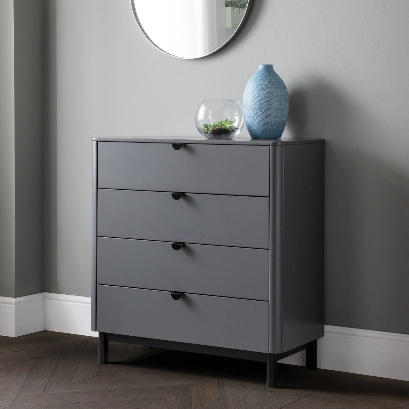 Chloe 4 Drawer Chest - Grey - CHL003