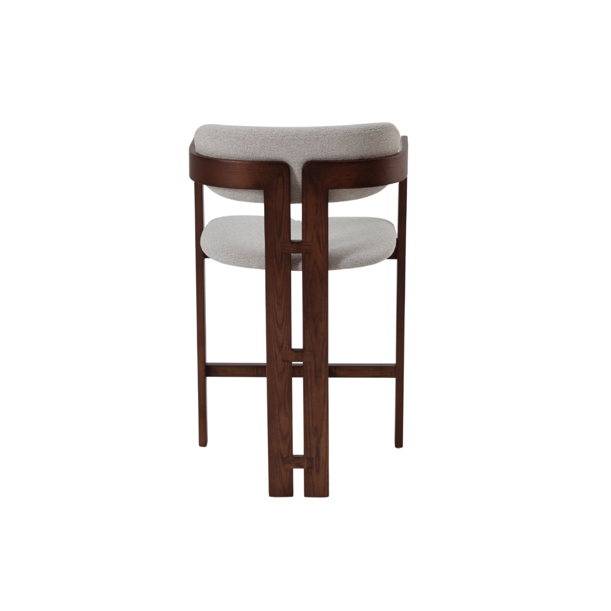 ALUXO Clara Walnut Barstool in Oatmeal Boucle