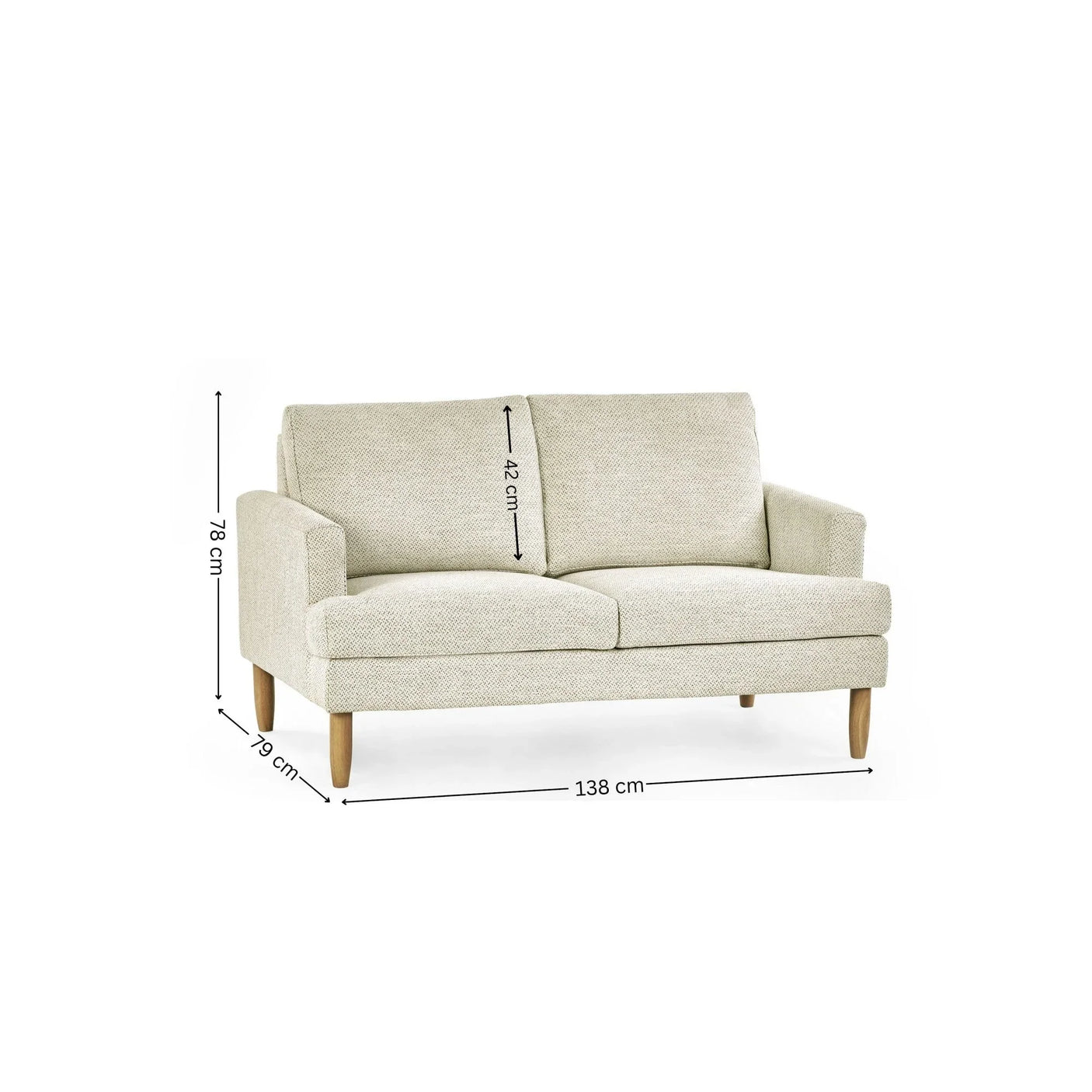 Daisy Compact 2 Seater Sofa - Beige - DAI001
