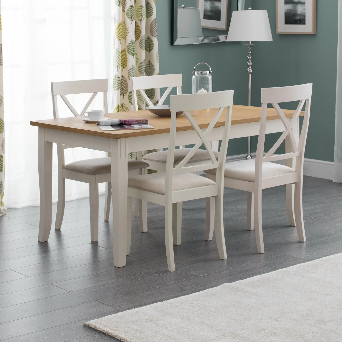Davenport Extending Dining Table - Ivory - DAV011