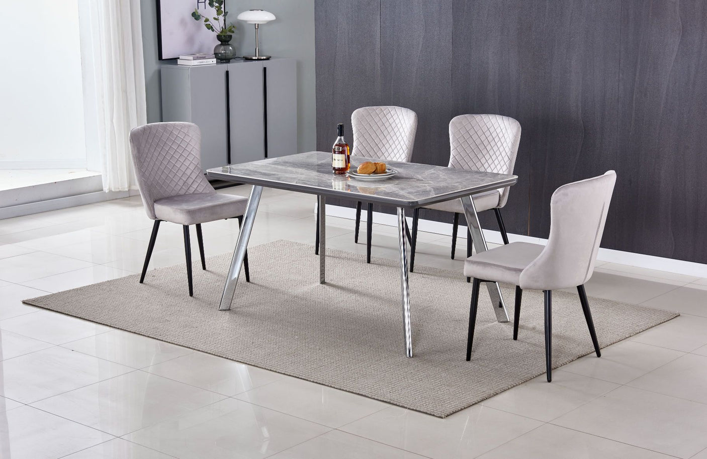 Dario Dining Table (chrome legs)