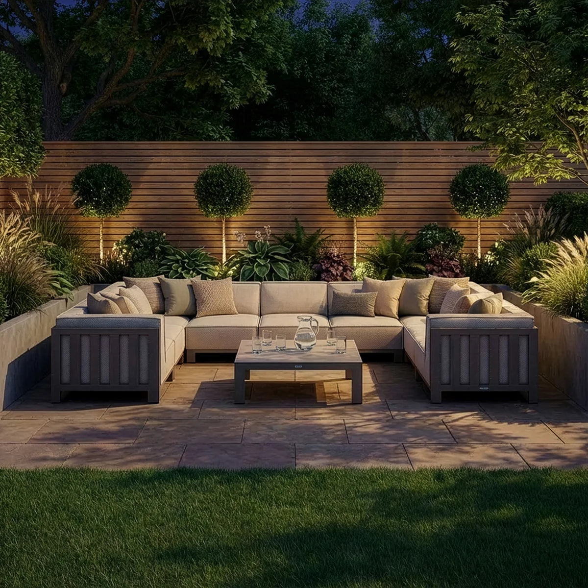 Ibiza U Shape Sofa Set With Square Table