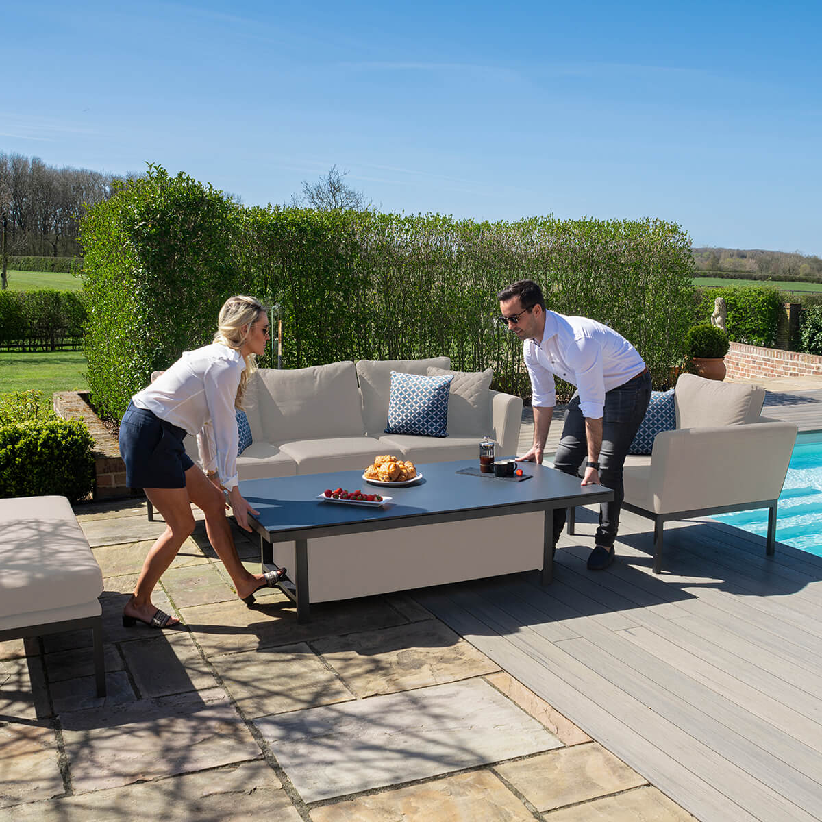 Pulse 3 Seat Sofa Dining Set with Rising Table