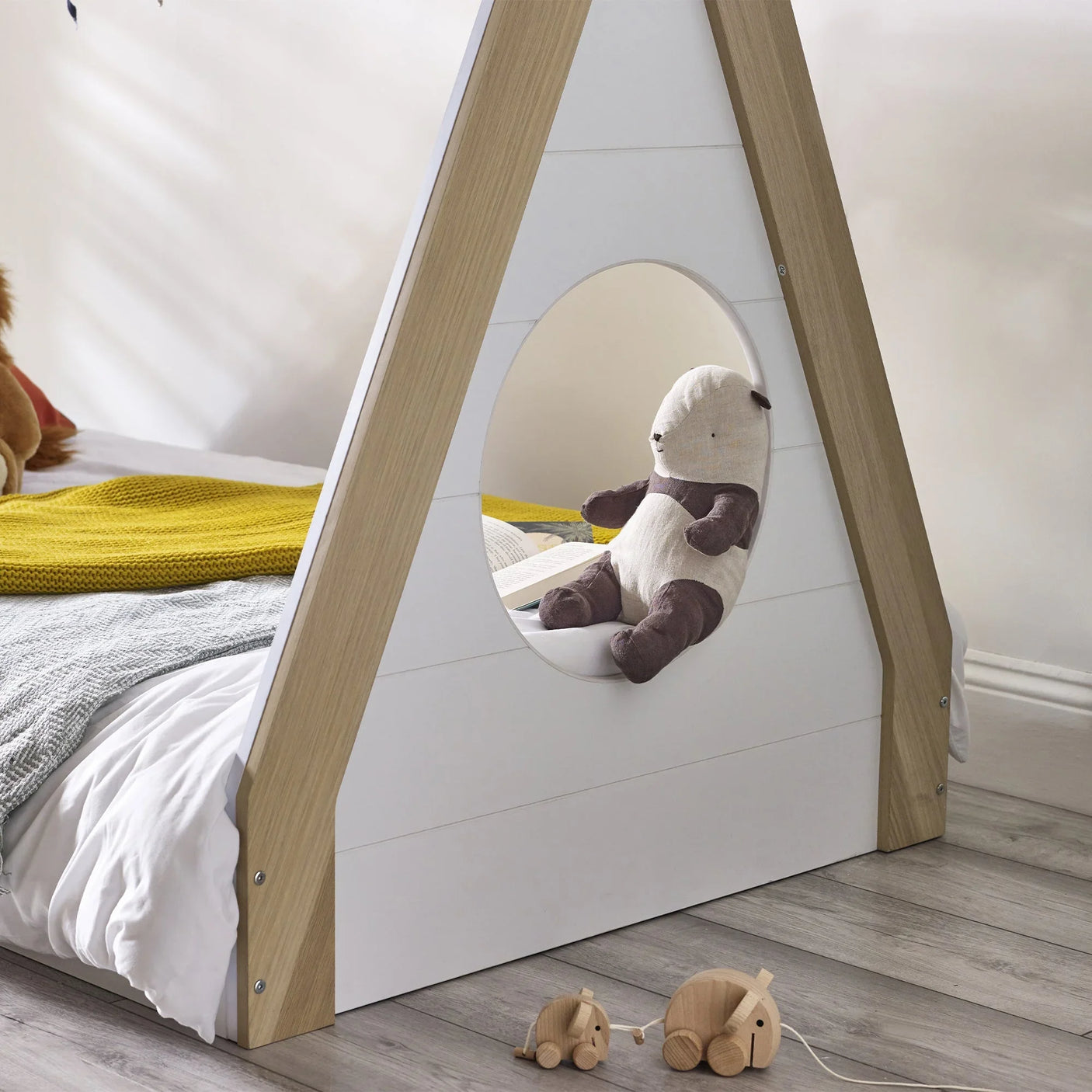 Festival Tent Bed - White and Light Brown - FES001