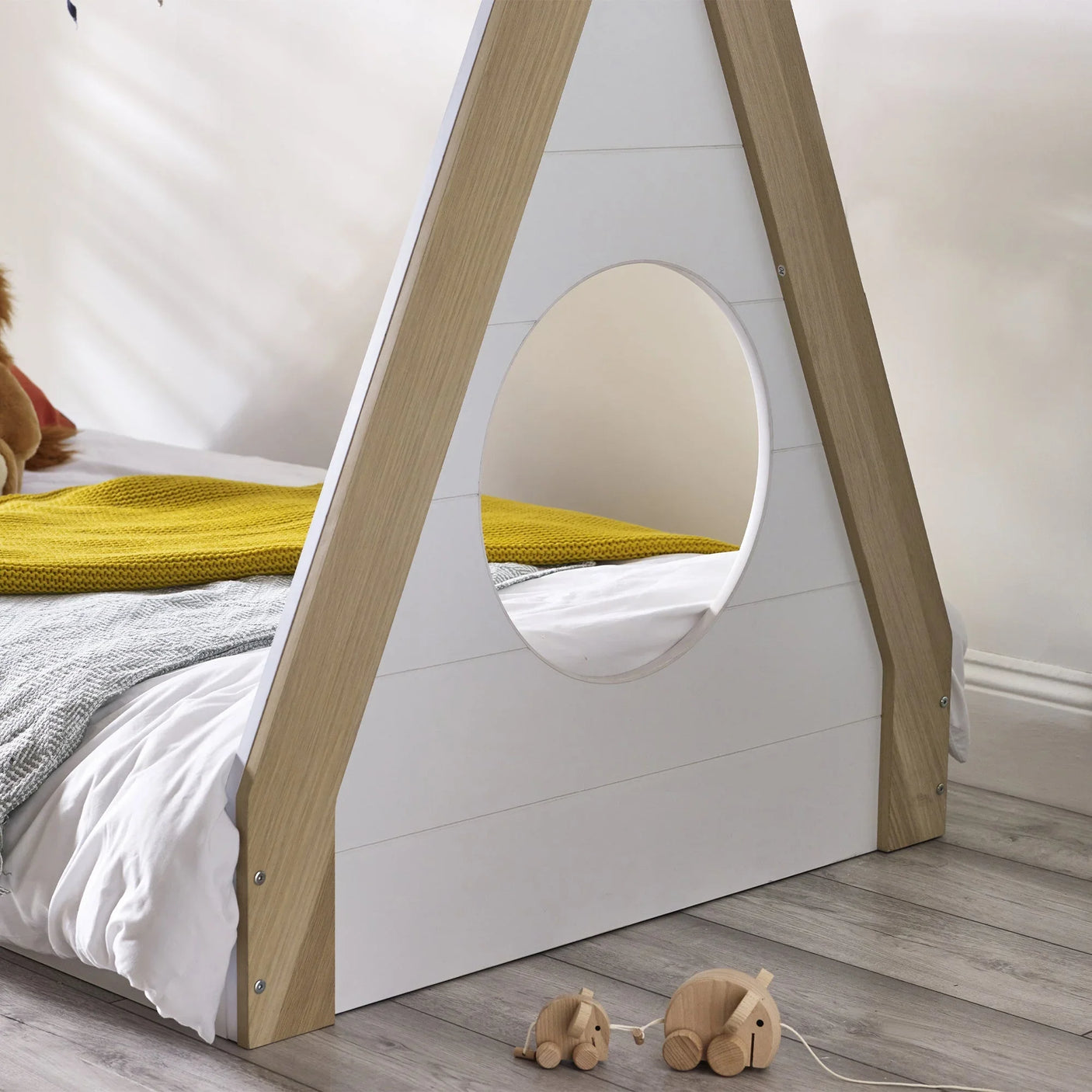 Festival Tent Bed - White and Light Brown - FES001