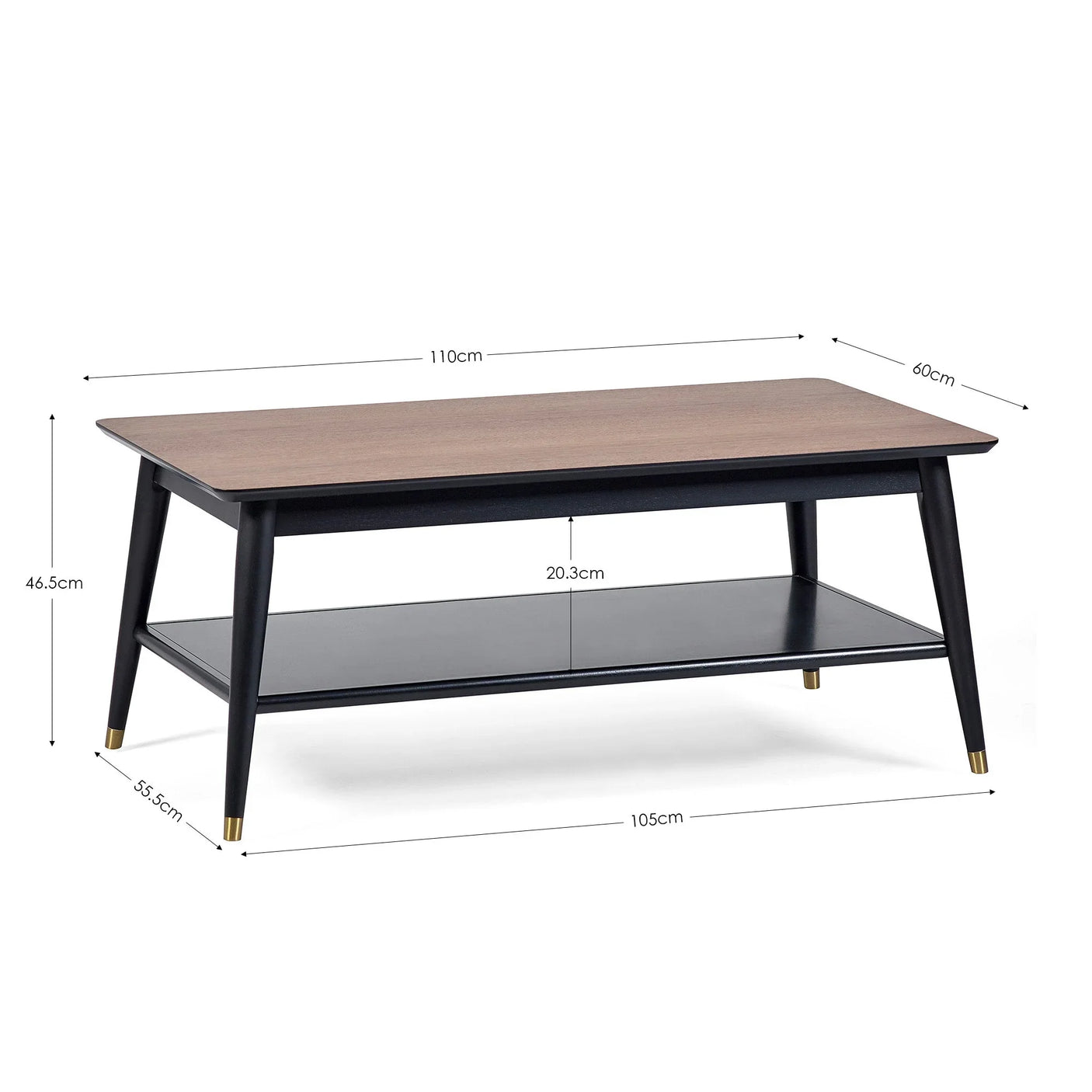 Findlay Coffee Table With Shelf - Dark Brown - FIN003