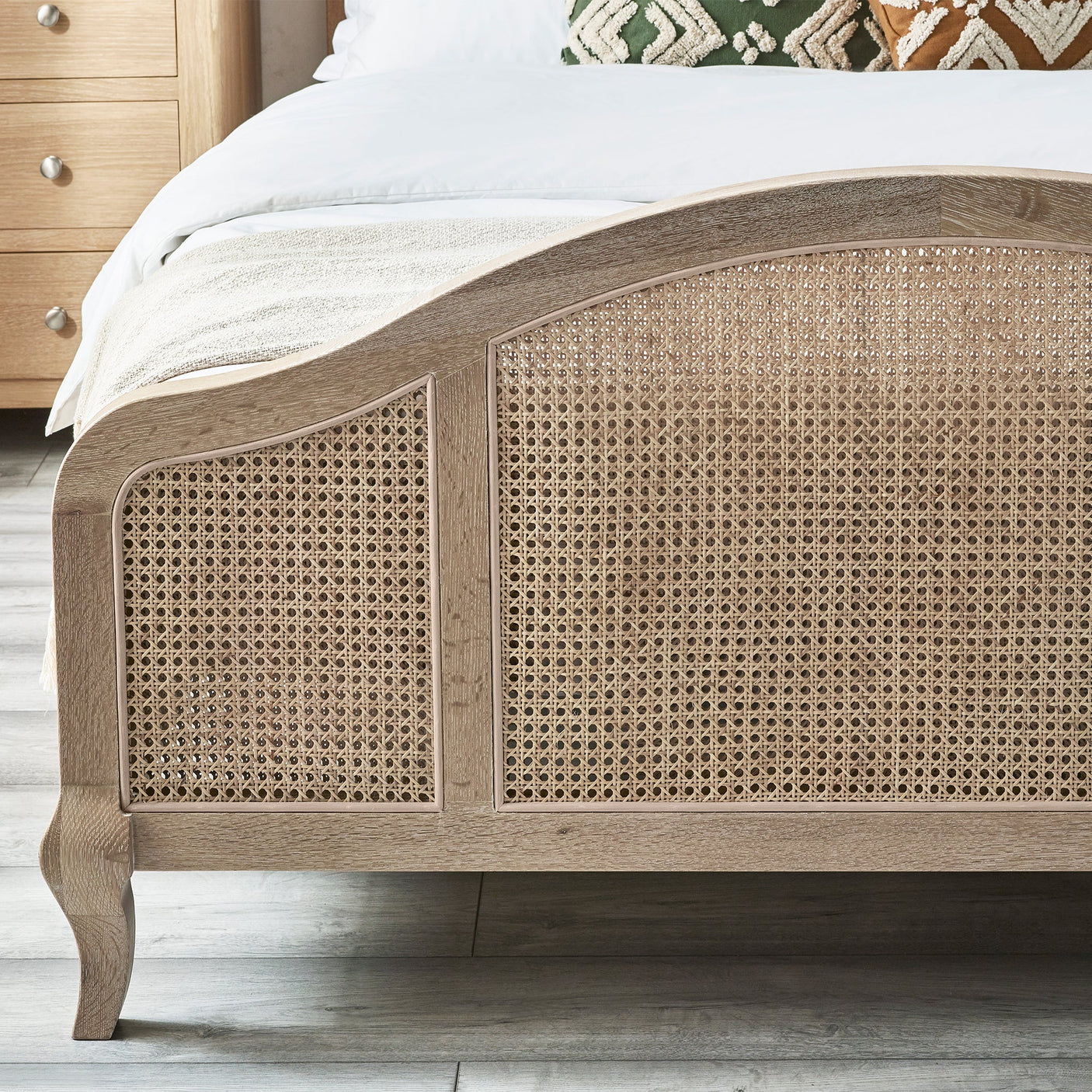 Fleur Rattan Bed - Light Brown / Double - FLE001