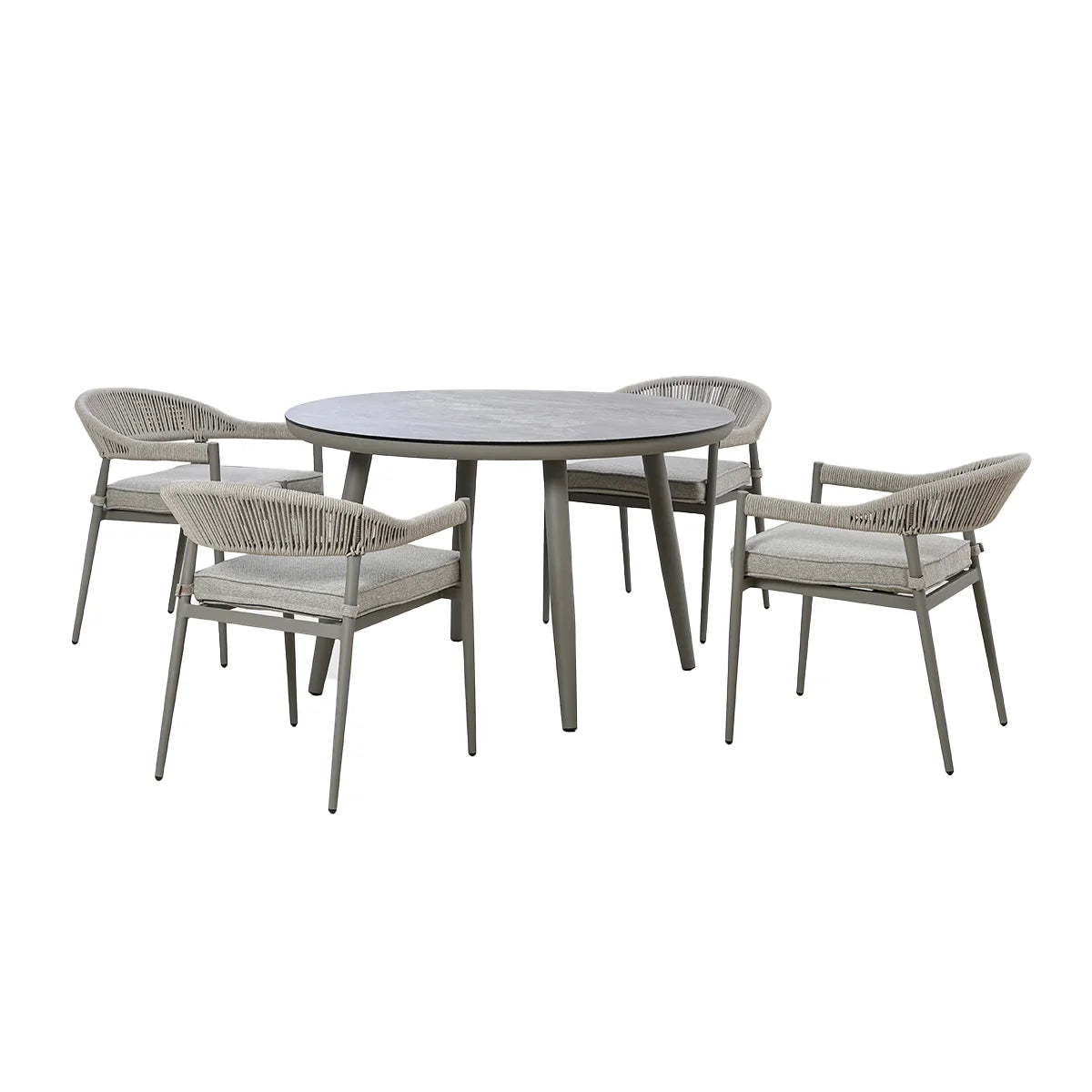 Florence 4 Seat Round Dining Set With Lazy Suzan
