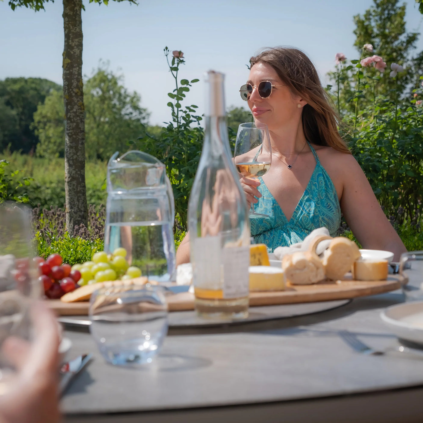 Florence 6 Seat Oval Dining Set With Lazy Susan