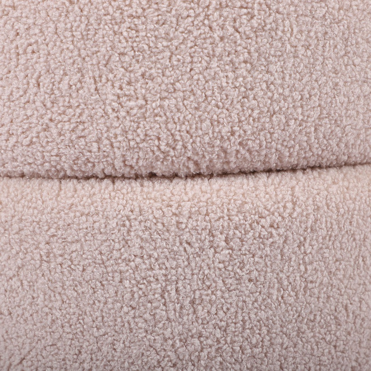 Beige Boucle Round Storage Stool With Gold Legs - Kd