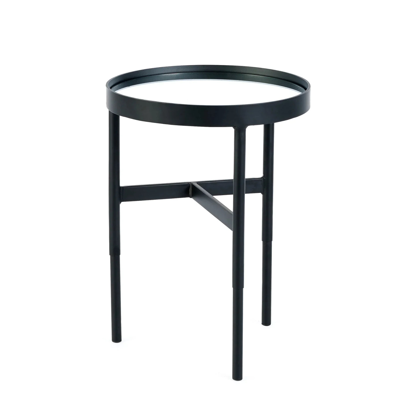 Franki Lamp Table - Glass and Black - FRA002